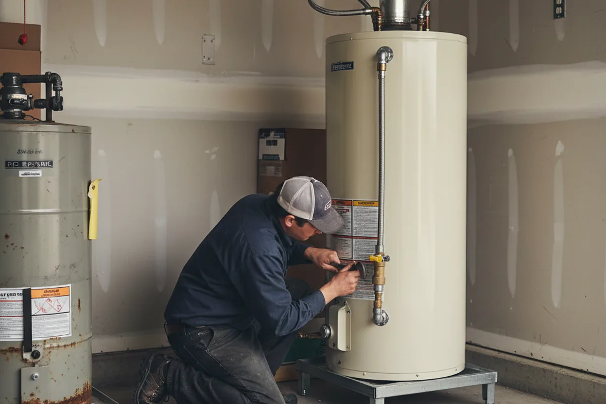 Water heater and shutoff valve replacement in East Lyme