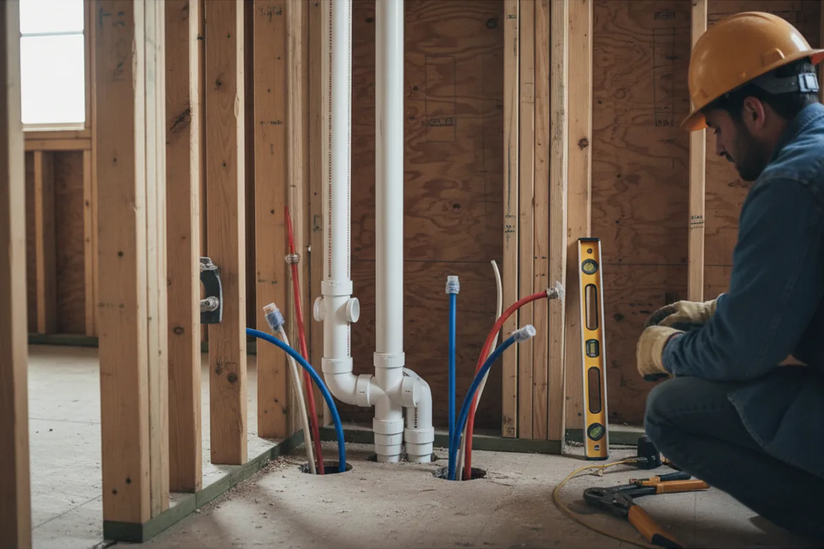 Drain and supply rough-in during Toilet Repair and Installation in East Lyme
