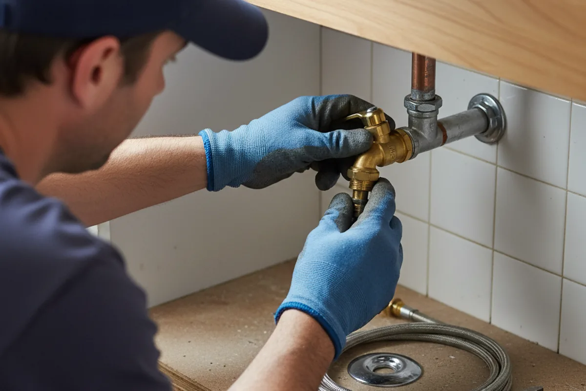 Shutoff valve and fitting work during Faucet and Fixture Repair in East Lyme